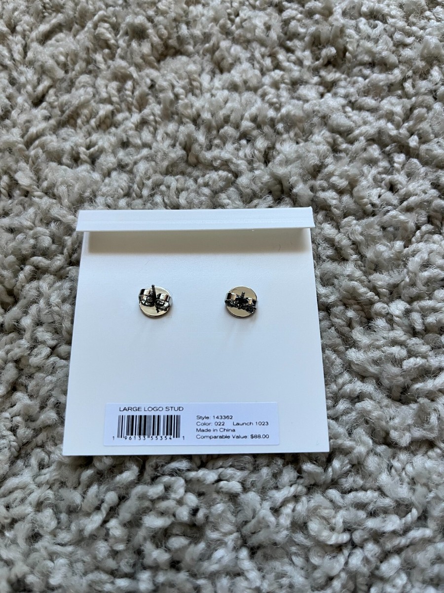 TORY BURCH★SALE ロゴ ピアス LARGE LOGO STUD Tory Burch Large Logo Stud Earrings Silver OR Rose Gold, New