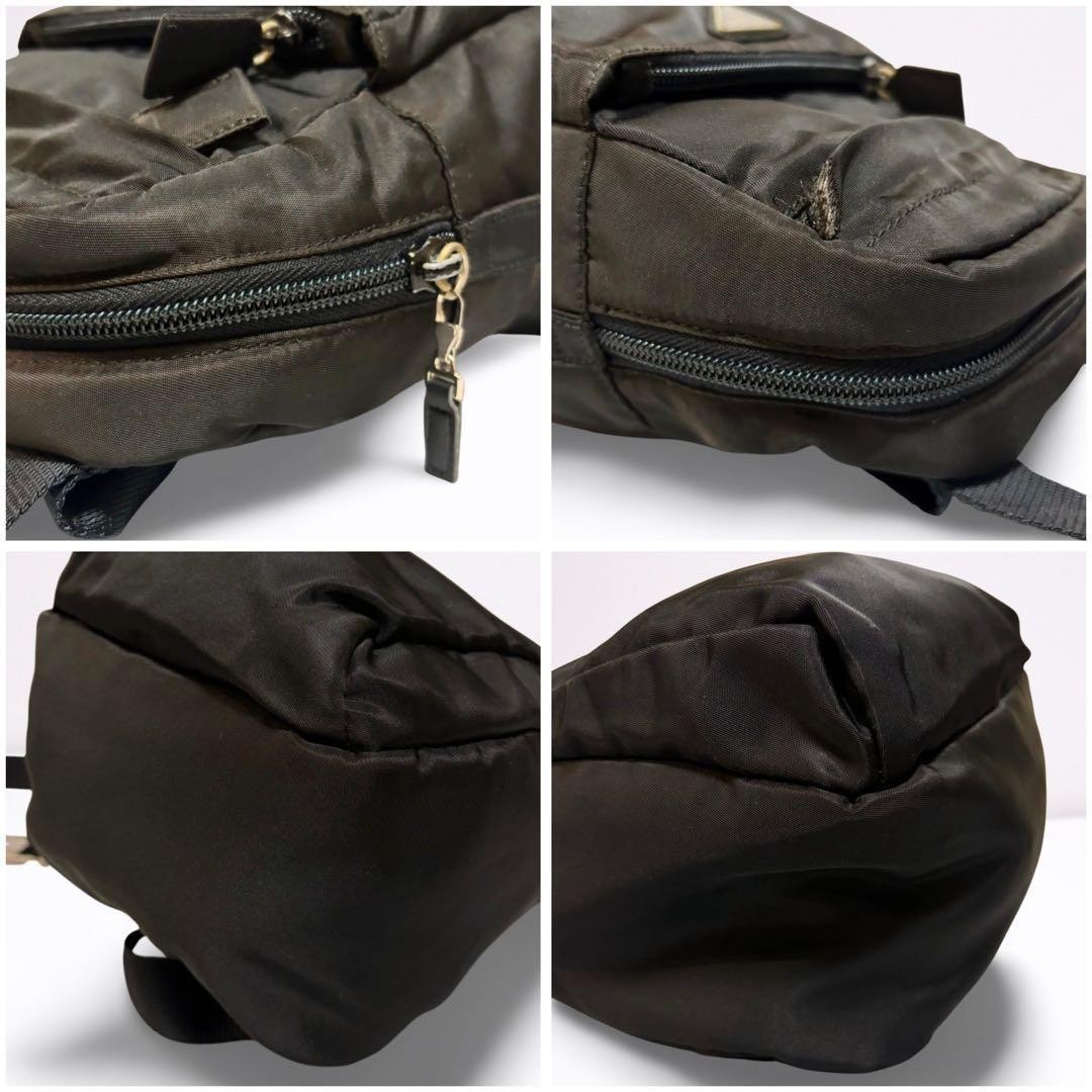 PRADA Mini Backpack Triangle Logo Triangle Plate Black Nylon Unisex for Women thumbnail 7