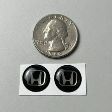 2x LOGO Honda 14mm Key FOB Sticker Emblem Aftermarket Resin Replacement 2pc