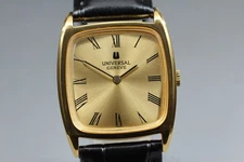 [EXC+5] Vintage UNIVERSAL GENEVE 542114 Manual Square Roman Gold Dial Mens Watch