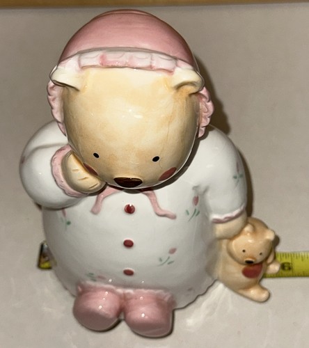 Ceramic Sweet Baby Teddy Bear Coin Bank By Demdaco For Charpenté - Picture 12 of 12