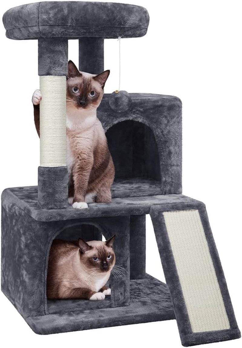 Albero Gatti 91cm Tiragraffi in Sisal Naturale e Peluche Denso