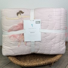 POTTERY BARN KIDS BALLERINA FULL/QUEEN QUILT BLUSH PINK 86" SQ