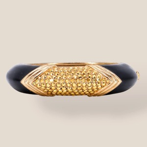 Authentic CINER, Signed Vintage, 18k Gold Plated, Enamel & Marcasite Bracelet