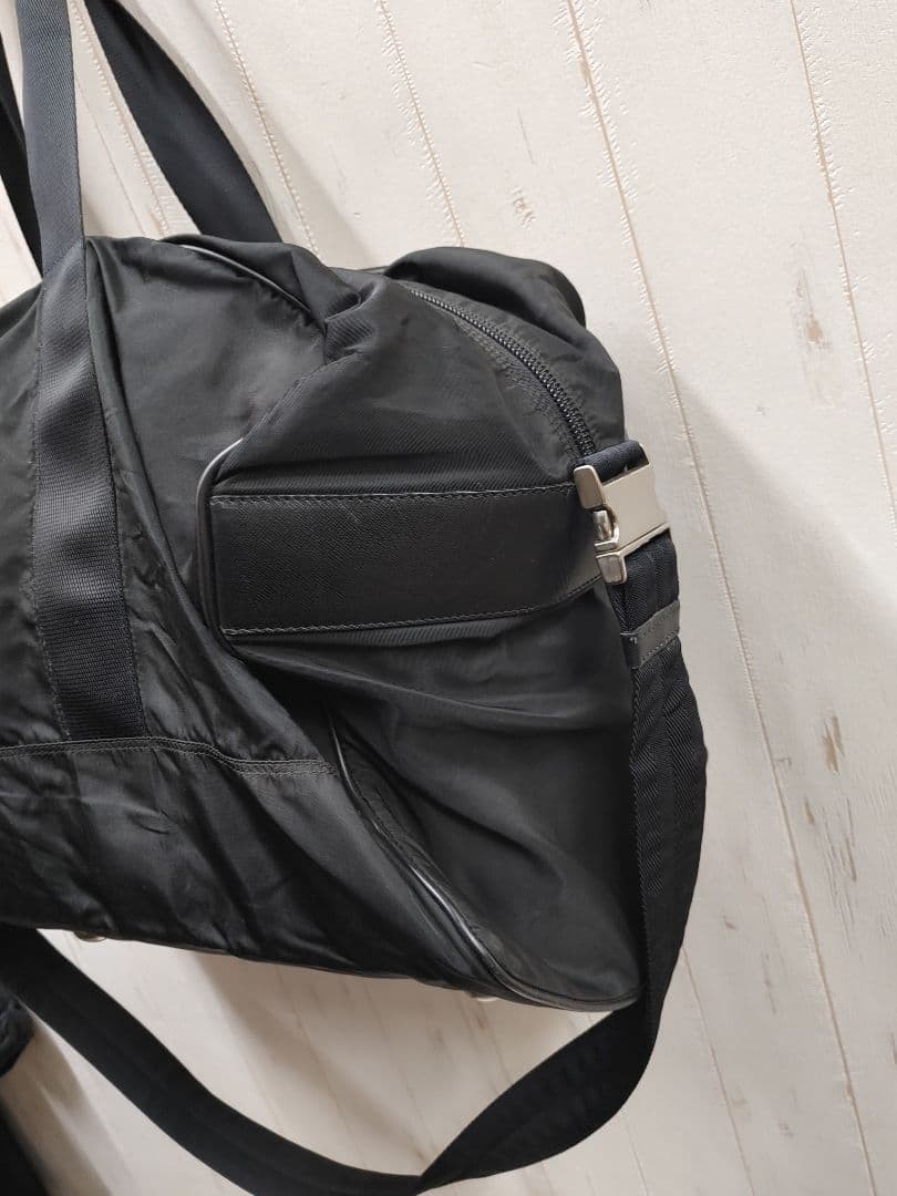 90s 00s PRADA 2WAY Boston Bag Black Large Capacity thumbnail 6