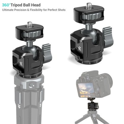 Aluminum Tripod Ball Head 360° Rotating 1/4 Screw For Tripod DSLR Camera Mount