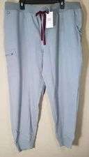 Figs Zamora 2.0 Jogger Scrub Pants Women size 3XL Reg Uniform Med Cem Gray NEW