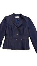 Tahari Arthur S. Levine Women's Navy Button Lined Blazer Jacket w/ Pockets 10