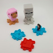 Minecraft The Movie 2025 McDonald  s Toys Lot of 5 Figures w/ Bases   Mojang