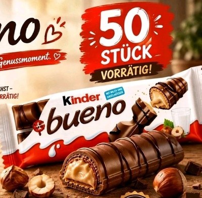 50 x Ferrero Kinder Bueno  Riegel, Schokolade   Lecker   MHD 22.10.2026, 