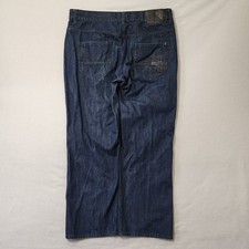 Vintage Y2k Rocawear Baggy Jeans Mens 40x30 Skater Wide Dark Wash Embroidered