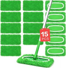 15Pcs Reusable Microfiber Mop Pads Compatible with Sweeper Mop, Replacement Wet
