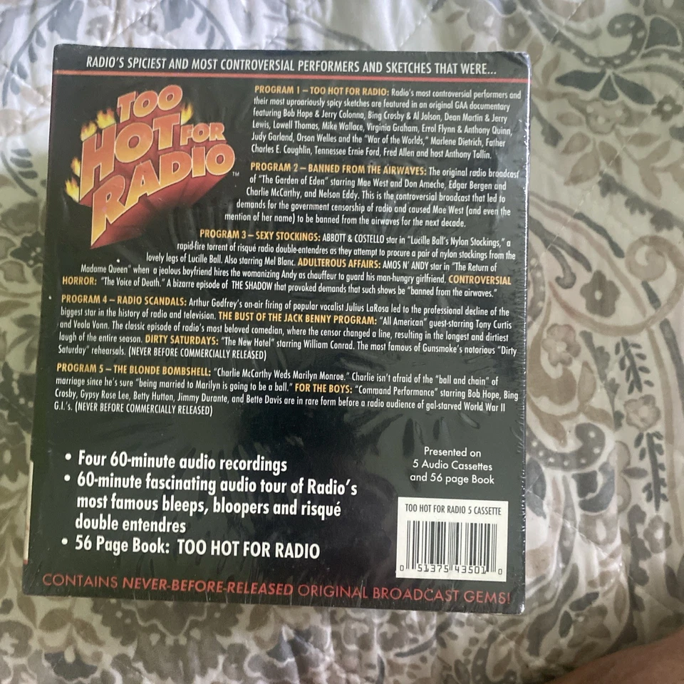 TOO HOT FOR RADIO - 5 CASSETTES - "BRAND NEW SEALED" - 56 PAGE BOOKLET - Image 3 of 3