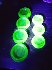 7 Uranium Glass Furniture Coasters Or Casters