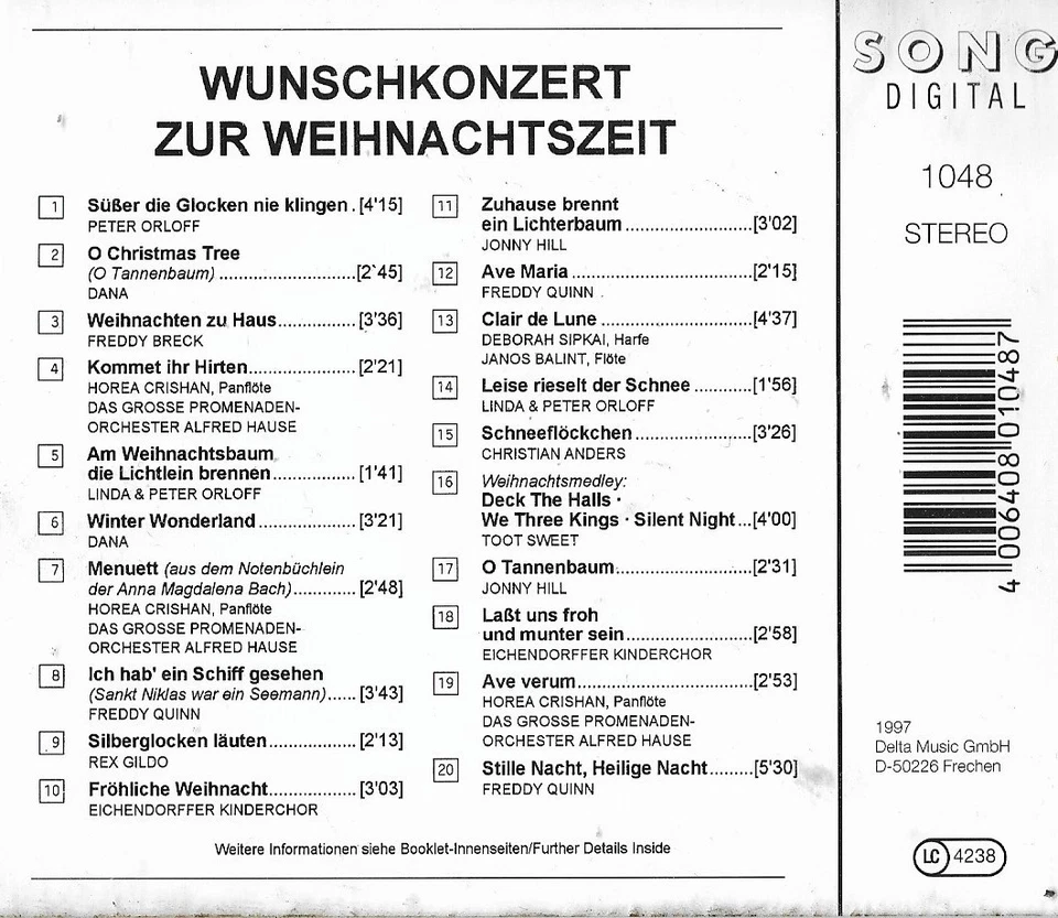 Wunschkonzert zur Weihnachtszeit | CD | Delta Music | 1997 - Bild 2 von 2