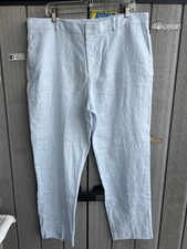 MNG Mango Boreli Linen Trouser Pants Blue Size 14 New Wot