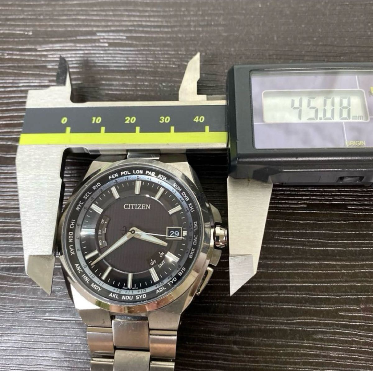 CITIZEN CB0120-55W Eco-Drive Radio Solar Black Dial Titanium 45mm