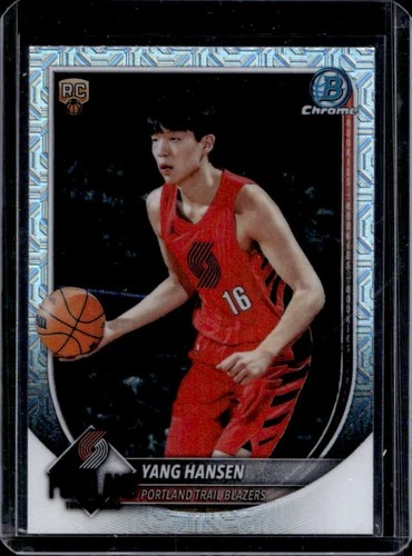 2025-26 Bowman Yang Hansen Chrome RC Mojo Refractor Rookie #BCV-16 Trail Blazers