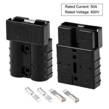 6 Gauge Battery Quick Connect Disconnect 50A Wire Connector, Black, 2pcs