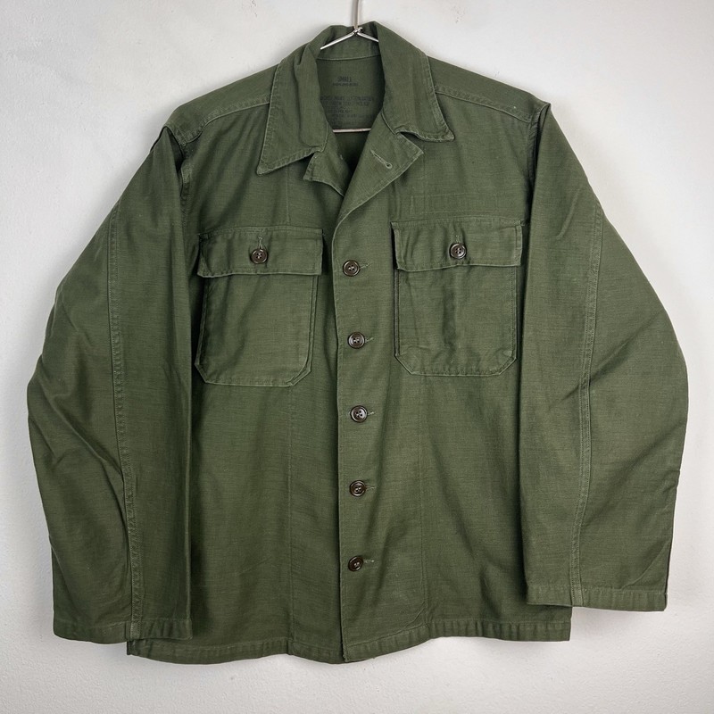 Vintage OG 107 Shirt Men’s Small 1947 WWII Korean War Dark Green