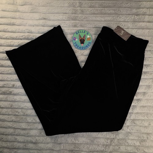 J.Jill Pants Women’s 2XL Black Velvet Wide Leg Pull On WhimsiGoth Witchy Fairy