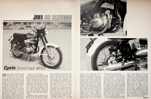 1966 Jawa 350 Californian Road Test 4 Page Vintage Motorcycle Article