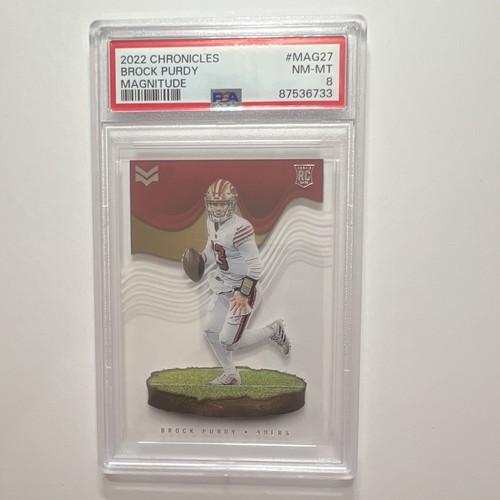 Panini 2022 Chronicles Magnitude Brock Purdy RC #MAG-27 49ers PSA 8