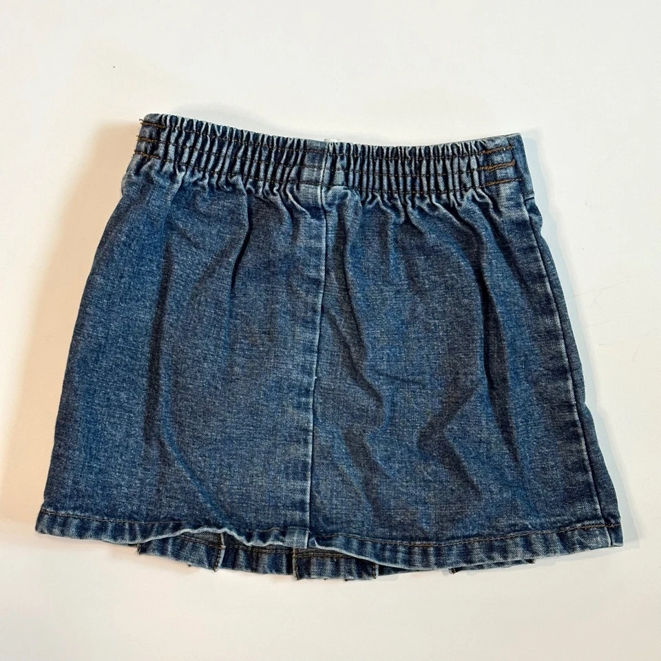 Falda vaquera Lee para niñas pequeñas bordada floral plisada cintura elástica 18 MO Foto 2 de 4