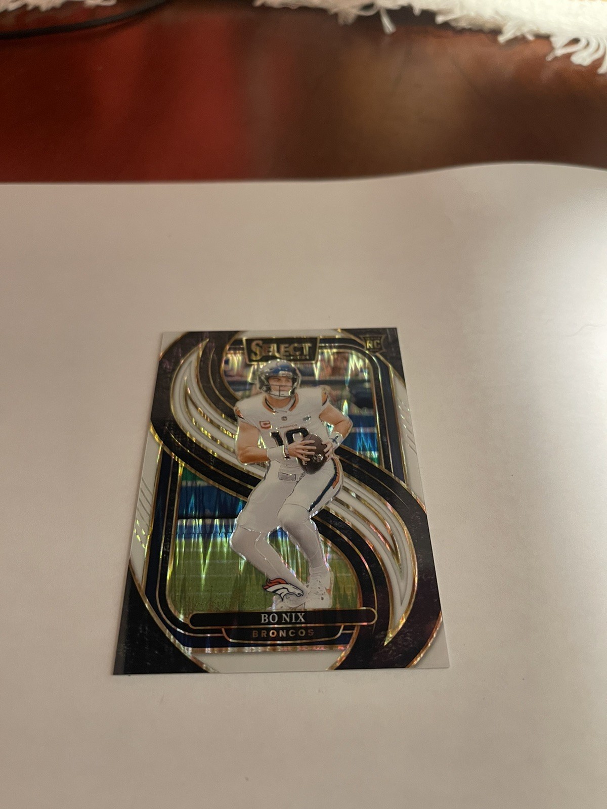 2024 Panini Select - Club Level Bo Nix #221 White Shock Prizm /199 (RC)