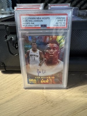 2022-23 Panini NBA - HOOPS Ink Zion Williamson on Card Auto PSA 9 Auto 10
