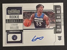 Leonard Miller 2023-24 Panini Contenders Basketball Rookie Ticket Auto #124