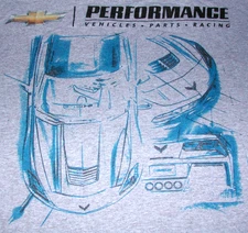 VINTAGE Corvette C7 Drawing T-Shirt Chevy C7.R Z06 GM Performance Parts IMSA XL