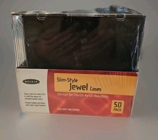 Belkin 50 Pack Slim Style Jewel Cases Full Size CD DVD Storage Cases NEW