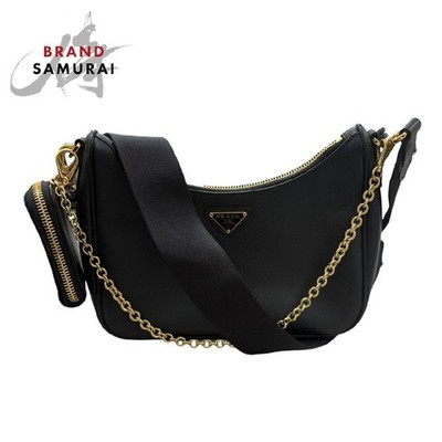 PRADA Saffiano Triangle Logo Re Edition 2005 Leather Shoulder Bag for Women S1