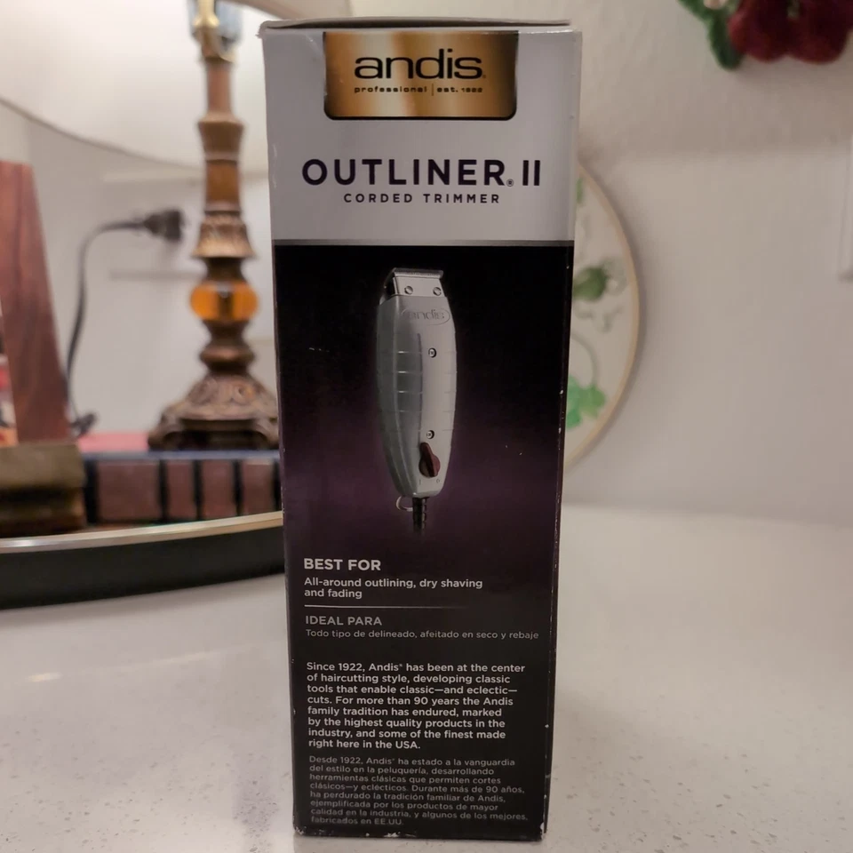 New Andis Outliner II Square Blade Corded Trimmer, Gray - 04603 Made In USA - Image 2 of 4