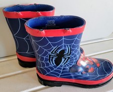 Marvel Comics Unisex Kids Spiderman Pull On Mid Calf Rain Boots Size 13/1