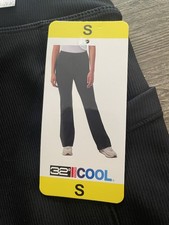 32 Degrees Cool Women's Ribbed Active Flare Pants BLACK 30.5  INSEAM SIZE SMALL