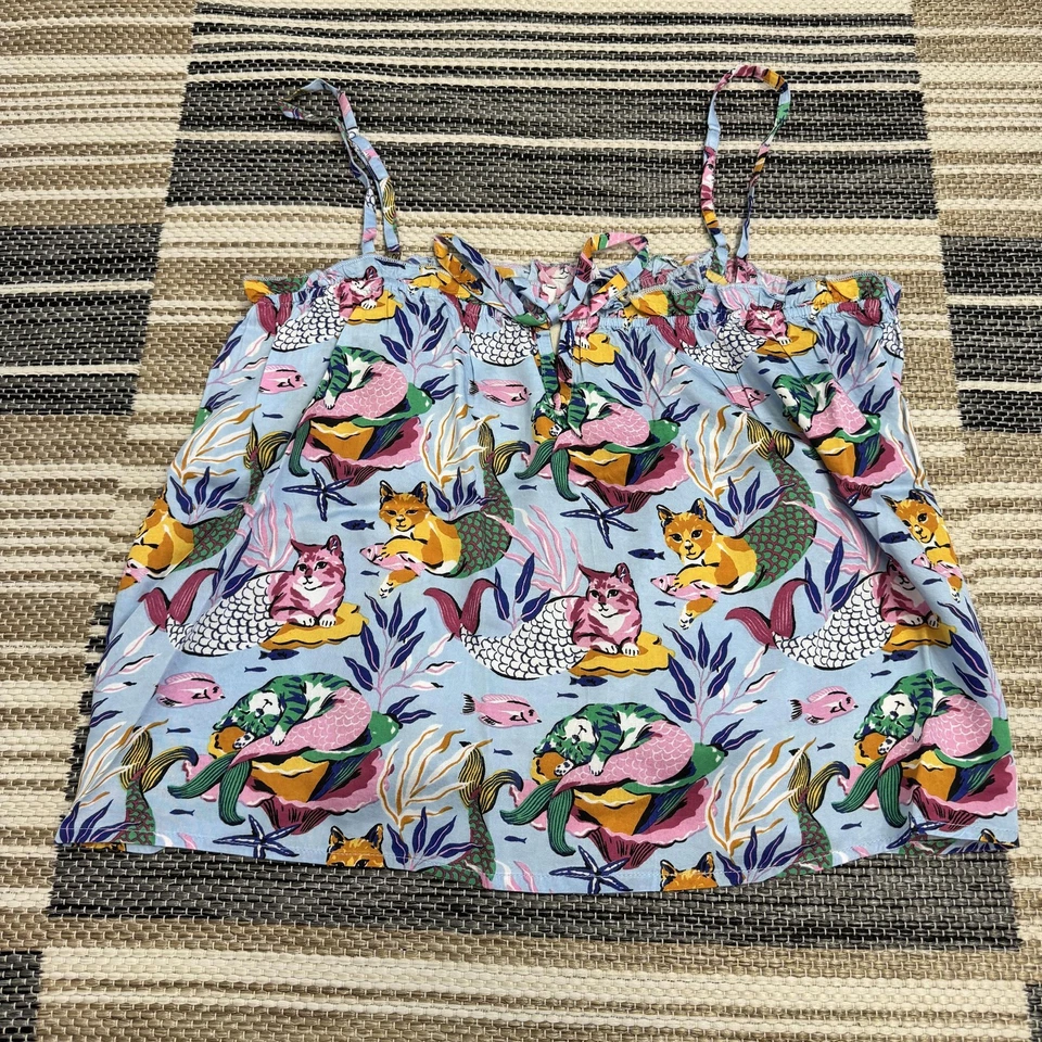 Conjunto de pijama Printfresh x Anthropologie para mujer grande cami pantalones cortos sirena gatos Foto 2 de 4