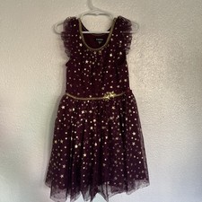 ZUNIE Girl Stunning Burgundy Stars Tulle Formal Special Occasion Dress Gown SZ5
