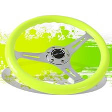 Nrg St-015ch-nyw 350mm Chrome 3-spoke Neon Yellow Wood Grain Grip Steering Wheel Nrg St-015ch-nyw 350mm Chrome 3-spoke Neon Yellow Wood Grain Grip Steering Wheel
