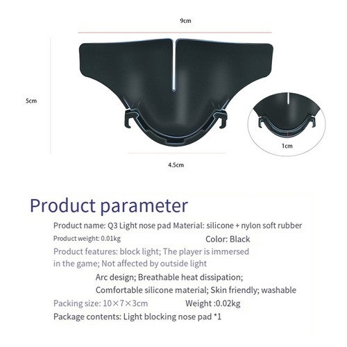 Für Meta 3 Silikon-Nasenpolster VR-Headset -Nasenabdeckung Waschbar 8258 - Afbeelding 9 van 10