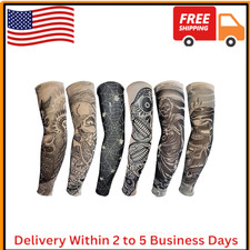 Tattoo Sleeves for Men, 6Pcs Arm Sleeves Fake Tattoos Sleeves to Cover Arms Sun