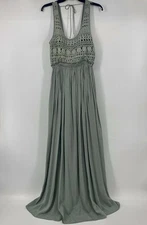 Wishlist Apparel Maxi Dress Green Crochet  Bohemian Medium Beachy Dress NWT