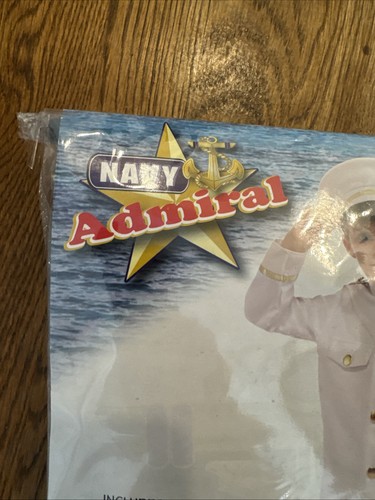 Children’s Navy Admiral Costume Jacket With Vest + Jabot Size Children S (4-6) - Picture 4 of 6