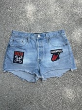 VINTAGE LEVIS 501's PATCHWORK DENIM SHORTS 29 Waist