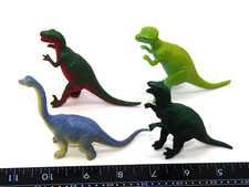 Lot of 4 Dinosaur Mini Figure Brachiosaurus T-Rex Jurassic Figurine Dino