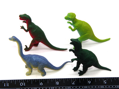 Lot of 4 Dinosaur Mini Figure Brachiosaurus T-Rex Jurassic Figurine Dino