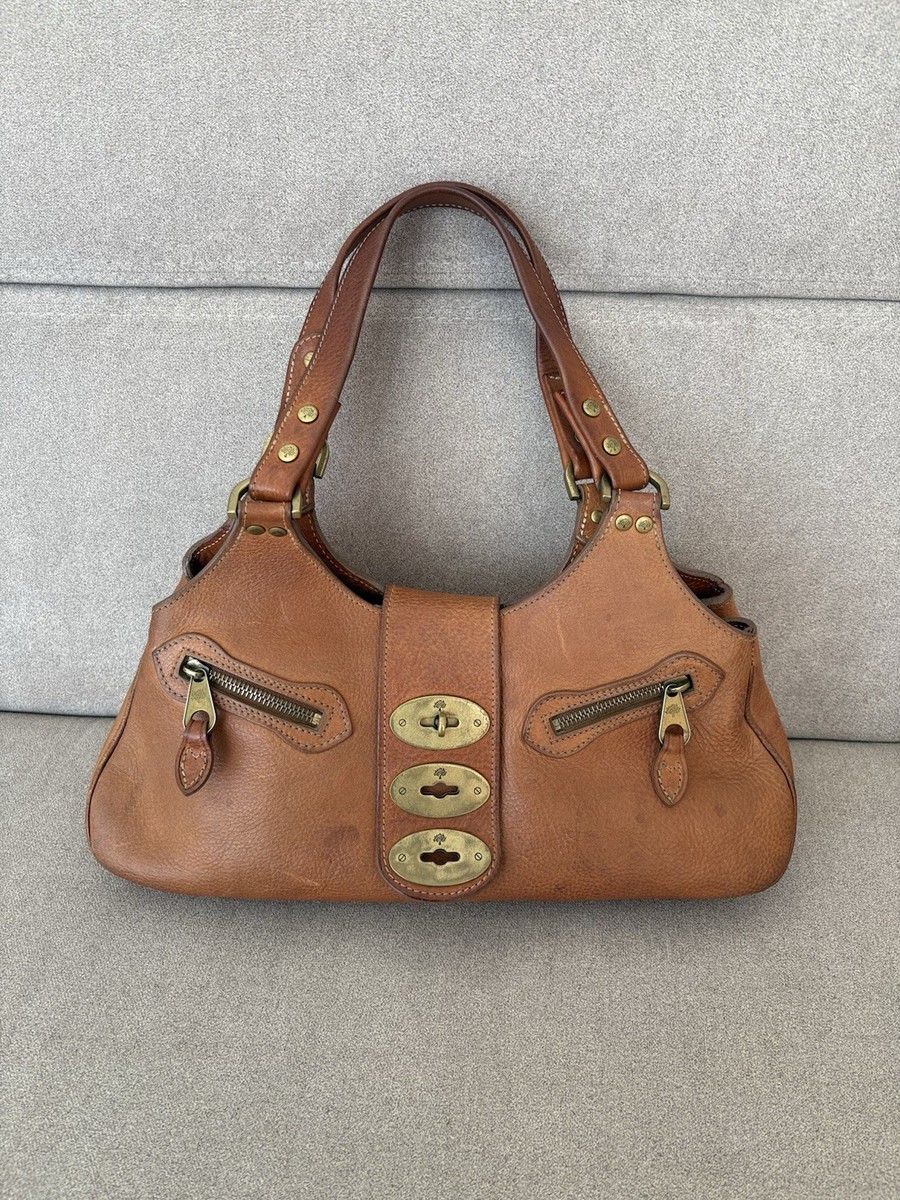 Mulberry Roxanne Darwin Leather Shoulder Bag Oak Tan Turn Lock