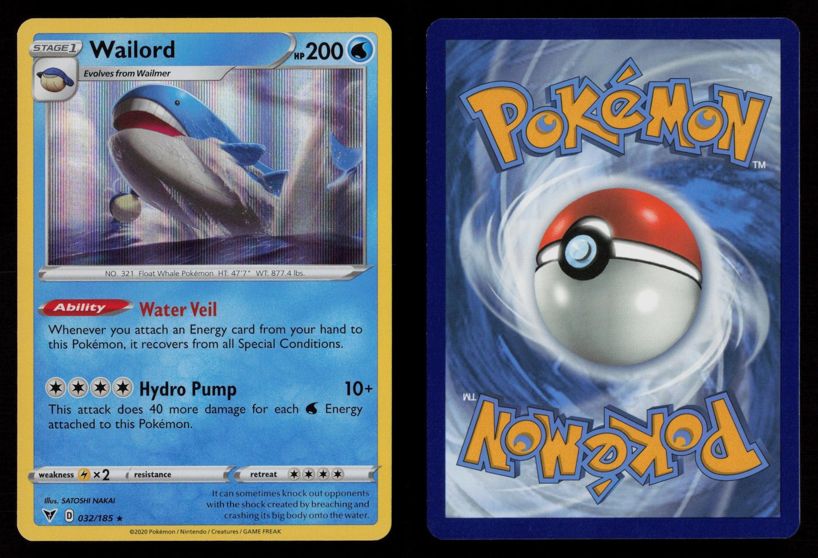 Wailord 032/185 Pokemon Vivid Voltage Rare Near Mint