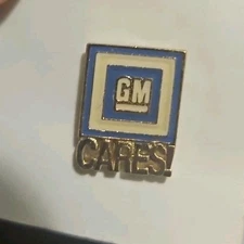 Vtg GM CARES Lapel Hat Tie Pin General Motors Automotive New